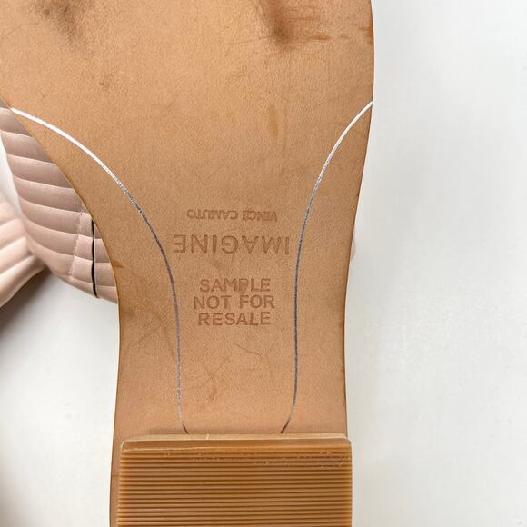 VINCE CAMUTO Imagine Satin Slide Sandal Womens 7 Blush Pink Quilted Rib Shoes - Picture 14 of 14